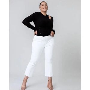 Spanx On-The-Go Kick Flare Ankle High-Rise Classic White Tall Pants